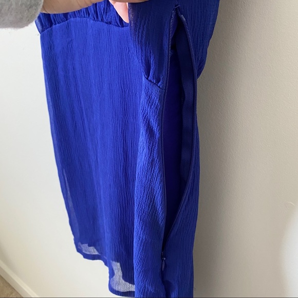 Urban Outfitters V-Neck Open Back Dress Blue Sz 2 - Picture 4 of 11